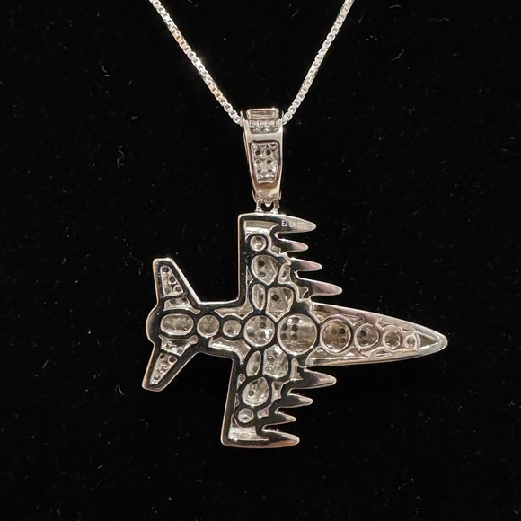 SOLD‼️Swarovski Crystal Airplane 925 Sterling Silver Necklace - Picture 6 of 11